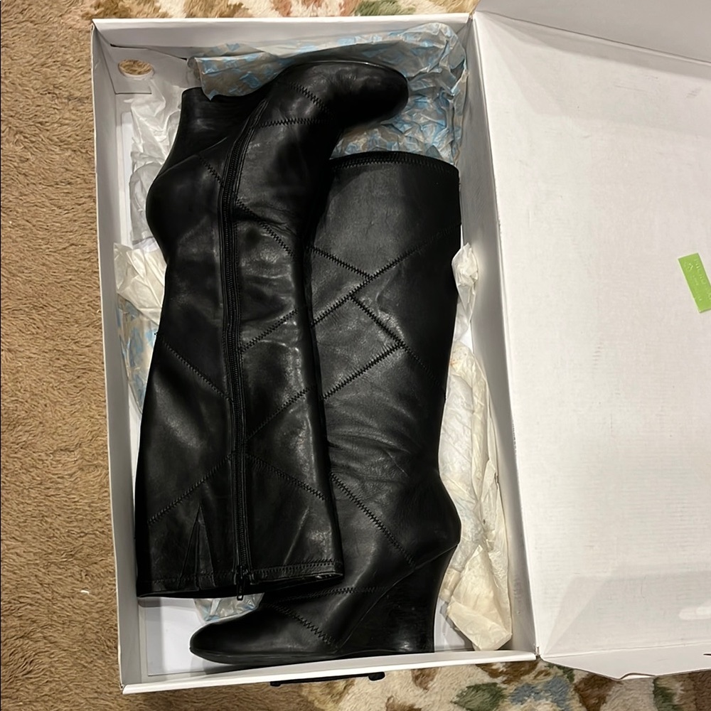 Aldo Black Heeled Boots with Textured Detail
